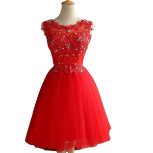 Red Off The Shoulder A Line Chiffon Evening Dress Empire Waistline Elegant Adult Party Wear - Product Image 2