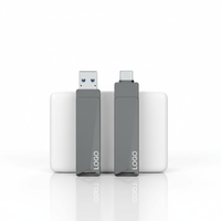 Nouvelle clé USB 3.0 + Type-C double interface en métal, faible MOQ, 32 Go-512 Go, garantie 2 ans, sans cryptage, gris, lecture 80 Mo/s