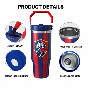 Botella Deportiva de Viaje con Aislamiento al Vacío de 30 oz, Personalizada con el Logotipo del <span class=keywords><strong>Barcelona</strong></span>, para Fanáticos del Fútbol, con Asa, Vaso de Acero Inoxidable - Product Image 3