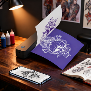 طابعة حرارية محمولة صغيرة A4 بدقة 203 نقطة في البوصة باللونين الأسود والأبيض للمستندات بدون حبر للمنزل والمكتب مع ضمان لمدة عام - Product Image 1