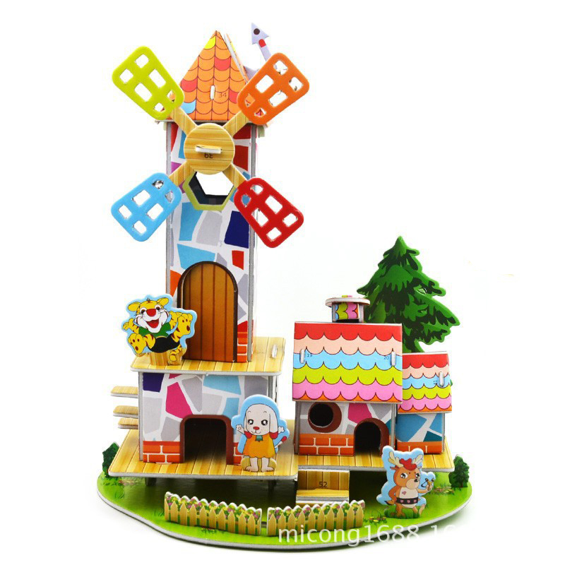 Maison du moulin à vent arc-en-ciel
