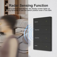 Panneau d'interrupteurs muraux tactiles WiFi intelligents 4 voies, contrôle par application Tuya, capteur tactile pour la domotique