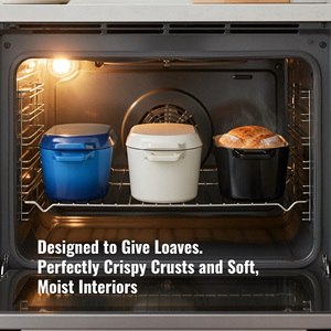 หม้ออบขนมปังเหล็กหล่อเคลือบขนาด 3.4 ควอร์ต ฝาปิดรูปวงรี สำหรับอบขนมปังซาวโดว์ ใช้กับเครื่องล้างจานได้ ใช้กับเตาแก๊สและเตาแม่เหล็กไฟฟ้าได้ เหมาะสำหรับการอบขนมที่บ้านสำหรับครอบครัว - Product Image 2