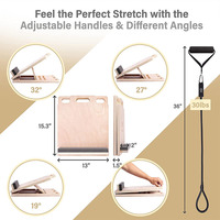 Planche extensible en bois pour étirement des mollets avec bandes de résistance et conception confortable de Protection du talon avec antidérapant