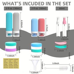 Ensemble de 15 flacons de voyage portables en silicone avec logo personnalisé, rechargeables, pour shampoing et gel douche - Product Image 2