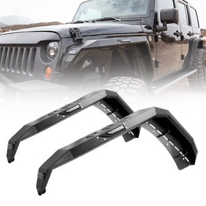 Ailes avant en acier texturé pour Jeep Wrangler JK JKU 2/4 portes 2007-2018, 4 pièces, élargisseurs robustes avec lumières LED - Product Image 2