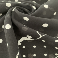 Matériau métallique en gros 100% polyester 75D impression en mousseline de soie avec finition douce et bonne chute