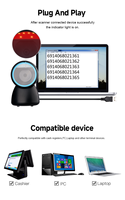 Escáner de Código de Barras de Escritorio de Alta Velocidad con Lector de Códigos QR Omnidireccional 2D, Plataforma de Montaje en Mesa con Sensor CMOS para Supermercado