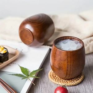 手作り木製カップセット 再利用可能なお茶・コーヒーマグ 天然木製ドリンクウェア 家庭、キッチン、カフェ、バー向け 滑らかな研磨仕上げ - Product Image 5