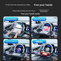 Plateau de volant de voiture tendance de grande taille avec fente rétractable, plateau alimentaire pour voiture, support pour ordinateur portable réglable pour travailler, manger, écrire