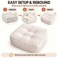 Coussin de repose-pieds compressible en éponge déchiquetée pour canapé, idéal pour le côté du canapé, le salon, le home cinéma, le coin lecture (non destiné à l'assise)
