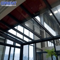 Véranda préfabriquée en aluminium à rupture de pont thermique toutes saisons avec toit rétractable motorisé et verre feuilleté résistant aux chocs