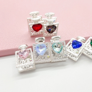 51074 뜨거운 판매 사랑 라인 석 다이아몬드 크리스탈 하트 금속 향수 모양 구슬 DIY 보석 전화 체인 액세서리 - Product Image 3