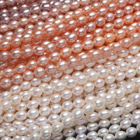 Collier AAAAA NORNS en perles d'eau douce plaquées platine en forme de riz Edison, perles classiques faites à la main, certifié NGTC, impeccable pour le bricolage