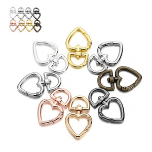 Heart-shaped Alloy Lobster Buckle Electroplated For Necklace Making <b>Metal</b> Jewelry Findings 10mm Ac2029 - Product Image 1