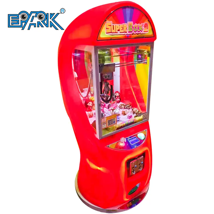 Indoor Shopping Mall Gift Vending Machine Super Box 2 Coin Bill Operated Gift Claw Crane Machine