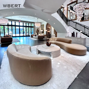 Sofá WBERT de Lujo para Interiores, Opción Personalizada, Terciopelo, Estilo Copenhague, Brazos Asimétricos, Juego de Sala de Estar, Muebles rh - Product Image 2