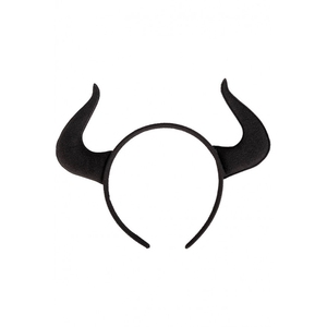 Diadema de diablo negra para niños en polipropileno y tela negra - Product Image 1