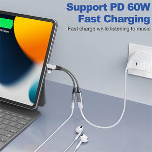 Adaptateur casque et chargeur 8 broches et USB C vers 3,5 mm, <span class=keywords><strong>convertisseur</strong></span> dongle 2-en-2 type C vers prise jack 3,5 mm avec charge <span class=keywords><strong>rapide</strong></span> PD 30W - Product Image 3