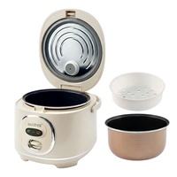 Cuisinière à riz électrique portable mécanique 1,2L/1,5L avec cuve antiadhésive, boîtier en plastique, tasse doseuse, appareil de cuisine domestique