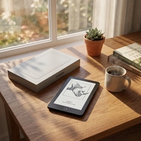 Pembaca E-Book Ultra Tipis 5.9mm Mini 65g dengan Kantong Magnetik di Belakang, E-Ink, 16GB Dapat Diperluas hingga 256GB untuk Membaca saat Bepergian