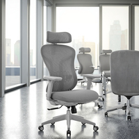 Chaise de bureau ergonomique Design moderne en maille Support lombaire à réglage automatique Certifié Classe-3 Ascenseur à gaz Hauteur réglable Chaise de bureau