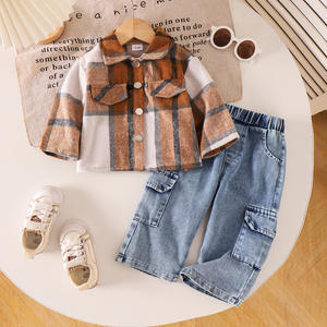 Vêtements pour filles en gros, <span class=keywords><strong>manteau</strong></span> à manches longues de couleur café, nouveau pour l'automne, assorti à un jean - Product Image 1