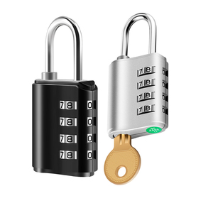 <span class=keywords><strong>Cadenas</strong></span> à <span class=keywords><strong>4</strong></span> <span class=keywords><strong>chiffres</strong></span> en alliage de zinc, combinaison de verrouillage avec clé pour maître - Product Image 1