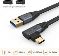 Câble USB 3.1 Gen1 à 90 degrés CableCreation, prix usine, coque en aluminium, transfert de données 5 Gbps, pour jeux VR