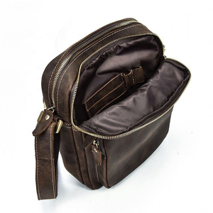 Sac messager vintage en cuir pour hommes, sac à bandoulière de voyage de grande capacité - Product Image 6