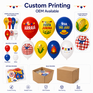 Ballons en latex imprimés Festa Junina Sao <span class=keywords><strong>Joao</strong></span> Arraia à motif écossais pour la décoration de fête du festival de juin brésilien - Product Image 5