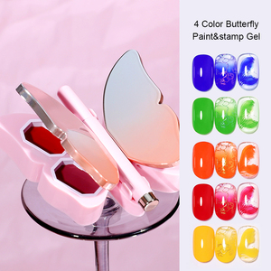 Gel de peinture 3D effet dégradé ombré, épaississant, électroplaqué argent, pour nail art, avec éponge à ongles, marque privée - Product Image 1