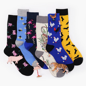 En gros personnalité <span class=keywords><strong>drôle</strong></span> <span class=keywords><strong>de</strong></span> bande dessinée mignon animal <span class=keywords><strong>couple</strong></span> imprimé chaussettes en coton pour hommes - Product Image 4