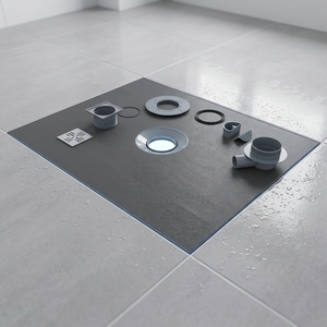 Base de <span class=keywords><strong>douche</strong></span> en XPS avec drain linéaire en acier inoxydable rectangulaire, installation facile - Product Image 1