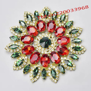 Vente en gros de patchs floraux ronds en cristal avec strass, appliques d'épaule, embellissements de corsage pour femmes, robe de mariée et de demoiselle d'honneur - Product Image 6