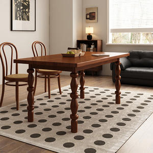 Moderno nordico casale leggero di lusso in legno massello tavolo da pranzo forma rettangolare colonna romana gambe <span class=keywords><strong>mobili</strong></span> per la casa - Product Image 3