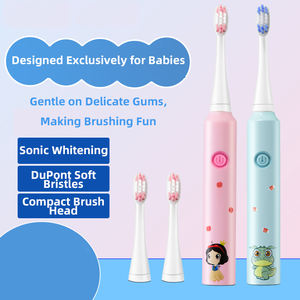 Brosse à dents pour enfants alimentée par piles, 6 vitesses, vibration sonique, fonctionne avec des piles AA, étanche IPX7, minuteur de 2 minutes, soins dentaires pour enfants - Product Image 3