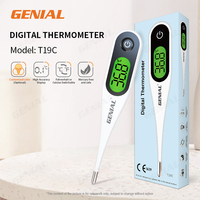 Termometer Digital Elektrik T19C Berkualitas Tinggi 2025 Lampu Latar Tiga Warna Penggunaan Ketiak Tahan Air Portabel Bayi Dewasa