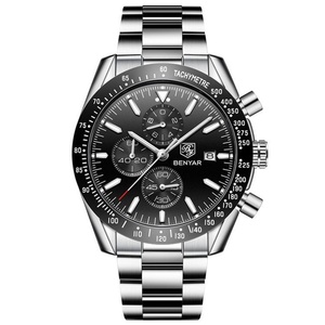 Nuevo Reloj de Pulsera Cronógrafo de Cuarzo para Hombre, Moderno, Correa de Acero Inoxidable de Alta Calidad, Multifuncional, Resistente al Agua, con Calendario - Product Image 3