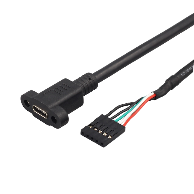 USB 3.1 Type C 2m Extension Cable Short Panel Mount Screw Hole 2A Fast Charging 2A Function Micro-USB for Data Sync 1ft/30cm