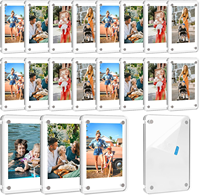 Cadre magnétique pour réfrigérateur en acrylique durable, 2,36 x 3,54 pouces, autocollant magnétique double face, cadre photo pour réfrigérateur, affichage clair