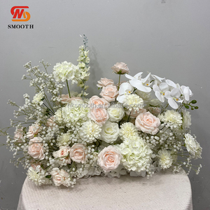 SMOOTH Wedding Events Party Stage Aisle Floor Decorative Blush Pink <b>Hydrangea</b> Flower Runner - Product Image 1