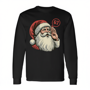 T-shirt à manches longues pour enfants, col rond, imprimé numérique, thème Père Noël, vêtement promotionnel - Product Image 3