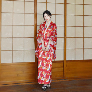 Kimono Japonés, Disfraz de Cosplay, Kimono Azul Vintage para Mujer, Estilo Asiático, Yukata Sexy con <span class=keywords><strong>Obi</strong></span>, Vestidos de Geisha Estampados - Product Image 2