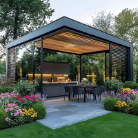 Pergola de balcon électrique intelligente en alliage d'aluminium avec cadre revêtu, imperméable, anti-corrosion, insonorisée, carrée, Mingkai