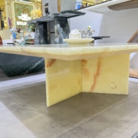 Mesa de comedor de lujo personalizada con mármol de ónix translúcido, mesa de centro de cristal retroiluminada de Edad de Hielo, encimera de cuarzo artificial