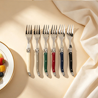 Ensemble de 6 fourchettes Laguiole personnalisées en acier inoxydable, compatibles lave-vaisselle, design moderne, pour commandes en gros et sous marque privée