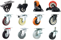 Roulettes en PVC sans bruit de 2 pouces m10 m12 roue pivotante verte à tige filetée