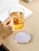Sous-verres modernes personnalisés en laiton et résine, écologiques, durables, réutilisables et résistants à la chaleur, vente en gros usine CHENLANG
