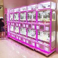 Jeux à pièces pour quatre joueurs Arcade Mini peluche Poupée Grue à griffes Machine avec vitrine
